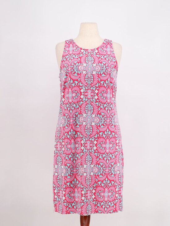 Talbots Dresses & Skirts - TALBOTS Effortless Jersey Medallion Open Back Dress Pink Size L